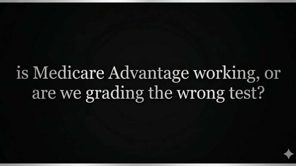 Is Medicare Advantage working, or are we grading the wrong test?