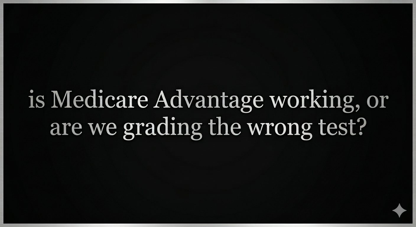 Is Medicare Advantage working, or are we grading the wrong test?